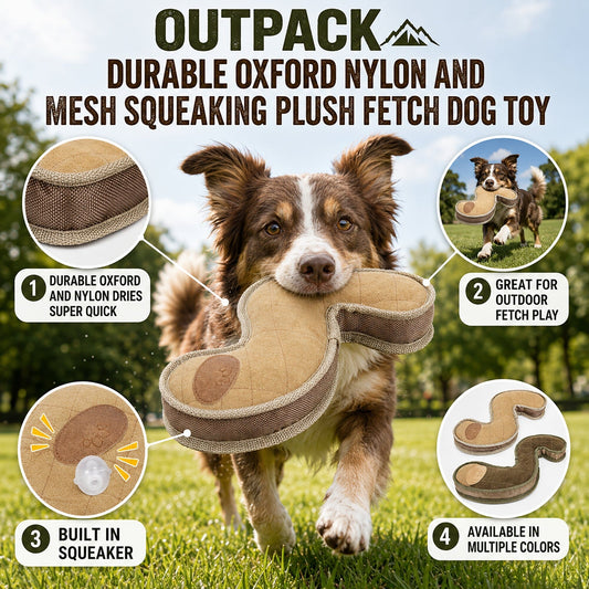 'The Outpack' Durable Oxford Nylon and Mesh Squeaking Plush Dog Toy