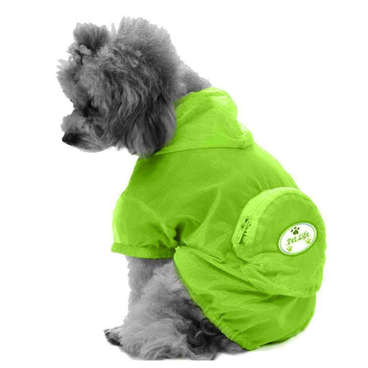 Pet Life ® 'Thunder Paw' Ultimate Waterproof Collapsible Multi-Adjustable Travel Dog Raincoat - Detail Angle 2 | Majestic Pet Kingdom