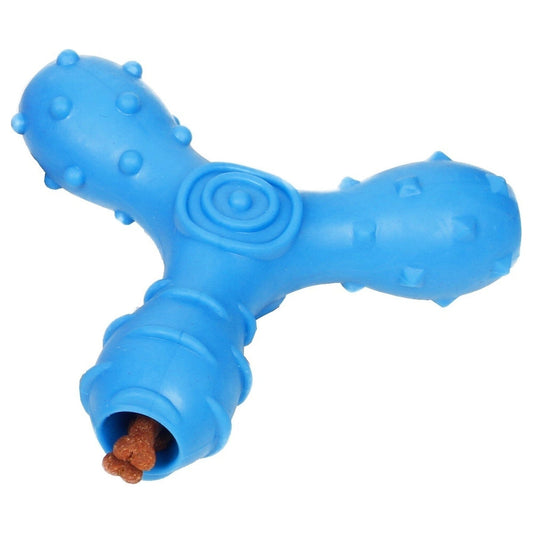 Dog Treat Toy Tri-Chew Interactive TPR Dispenser Chew Play