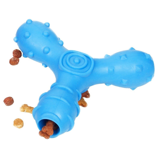 Dog Treat Toy Tri-Chew Interactive TPR Dispenser Chew Play