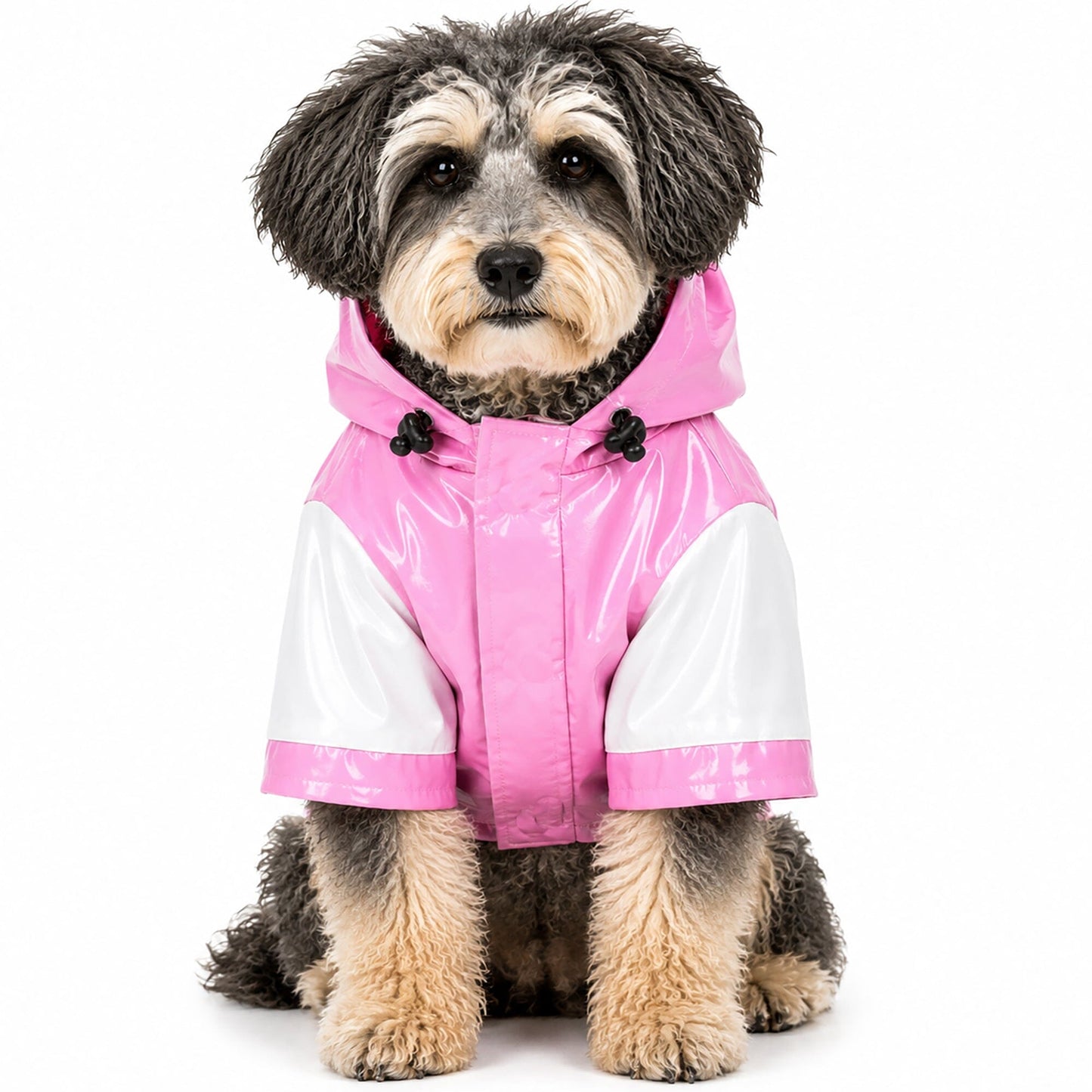 Pet Life ® 'Two-Tone' Waterproof Adjustable Dog Raincoat Jacket w/ Removable Hood