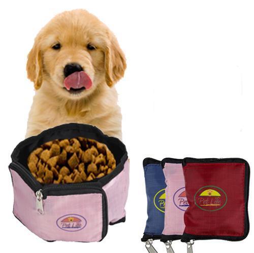 Dog Bowl Wallet Folding Zippered Waterproof Travel Canvas Dish