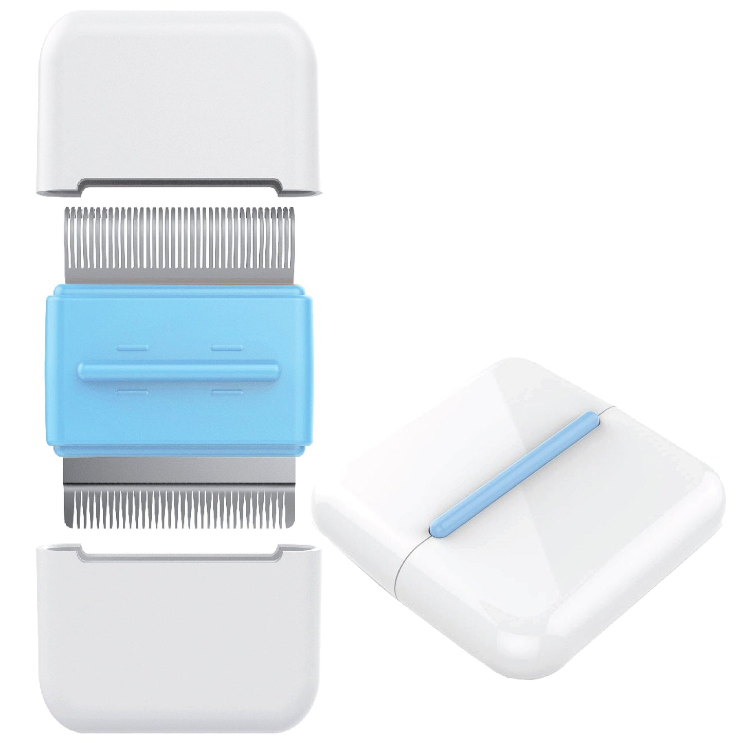 Pet Life ® 'Zipocket' 2-in-1 Underake and Stainless Steel Travel Grooming Pet Comb