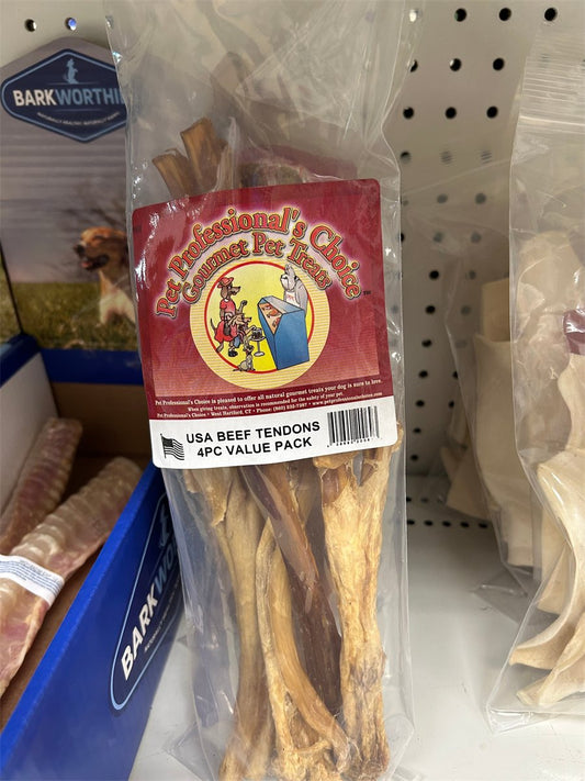 Dog Chews Pet Professionals Choice Natural Beef Tendons 4-Pack - Main Feature View | Majestic Pet Kingdom