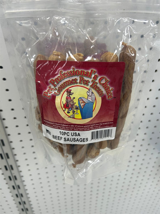 Dog Treats Pet Professionals Choice USA Beef Sausages 10-Pack - Main Feature View | Majestic Pet Kingdom