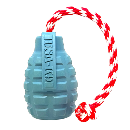 USA-K9 Grenade Shaped Rubber Dog Toy - Chew, Treat - Premium