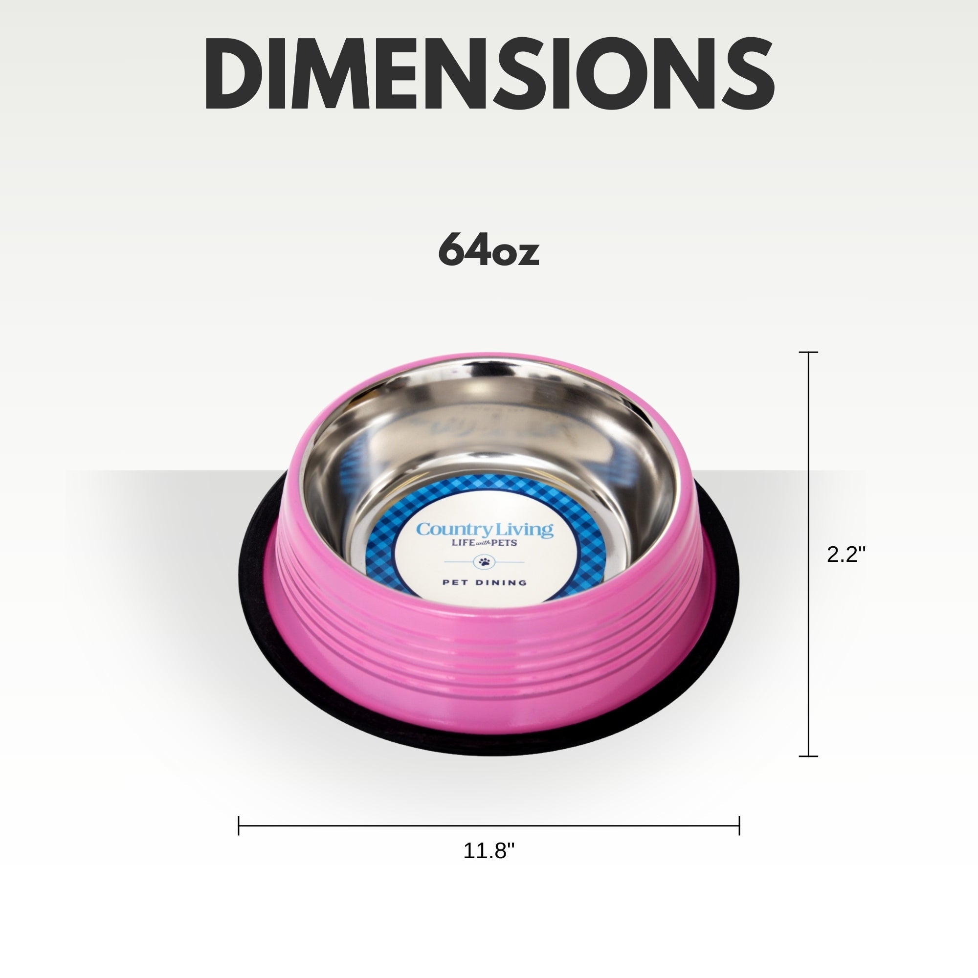 Ribbed Non-Slip Pet Bowls in Carnation Pink (Set of 2) - Majestic Pet Kingdom