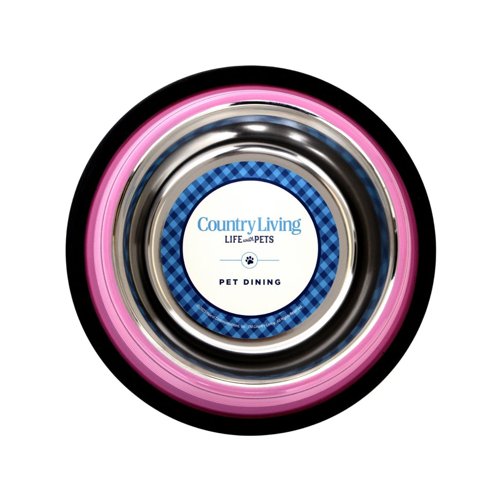 Ribbed Non-Slip Pet Bowls in Carnation Pink (Set of 2) - Majestic Pet Kingdom
