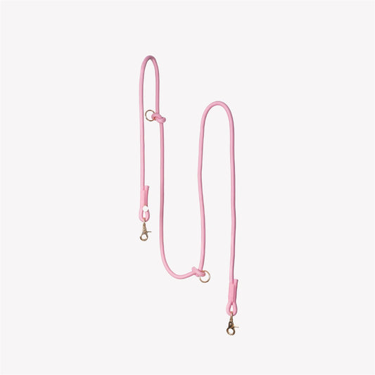 Dog Leash Hands-Free Pink Braided Rope Running Waist Lead 6ft