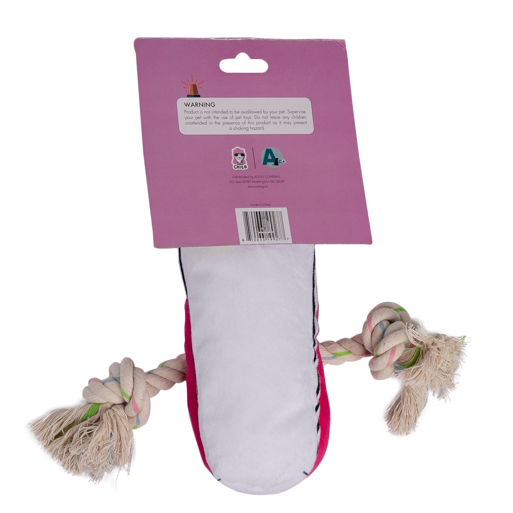 Dog Plush Toy Squeaky Sneaker Treat Pocket Durable Pink Pet - Detail Angle 4 | Majestic Pet Kingdom