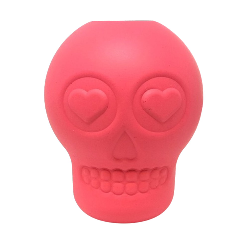 Dog Chew Toy Sugar Skull Rubber Treat Dispenser Durable USA - Main Feature View | Majestic Pet Kingdom