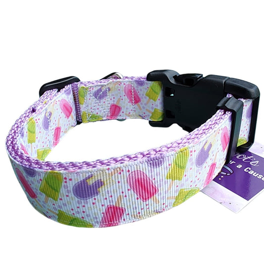 Dog Collar Popsicles Lavender Purple Sweet Summer Treat Nylon Band