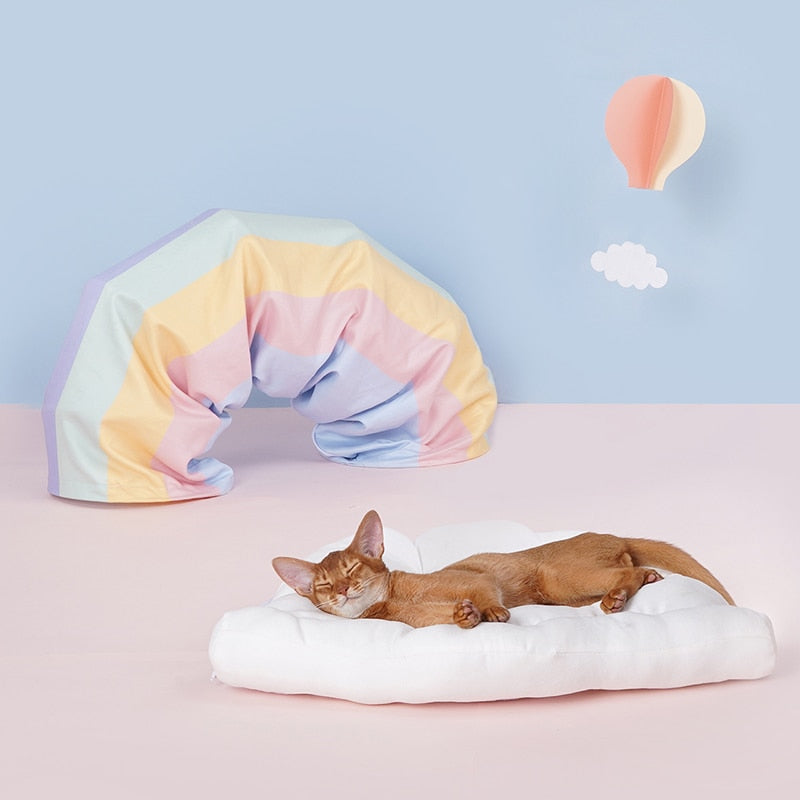 Collapsible Removable Cat Tunnel Tube With Cat Bed Set - Majestic Pet Kingdom
