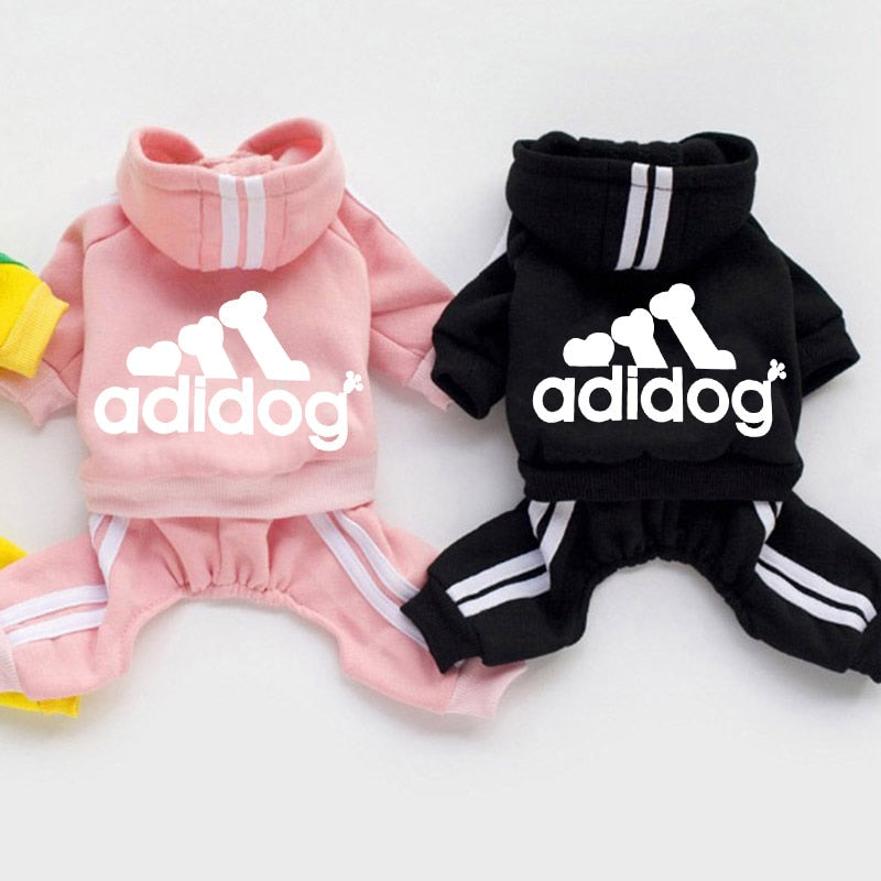 Dog Jumpsuit Adidog Sport 4-Legged Warm Fleece Pajamas XS-XXL - Detail Angle 3 | Majestic Pet Kingdom