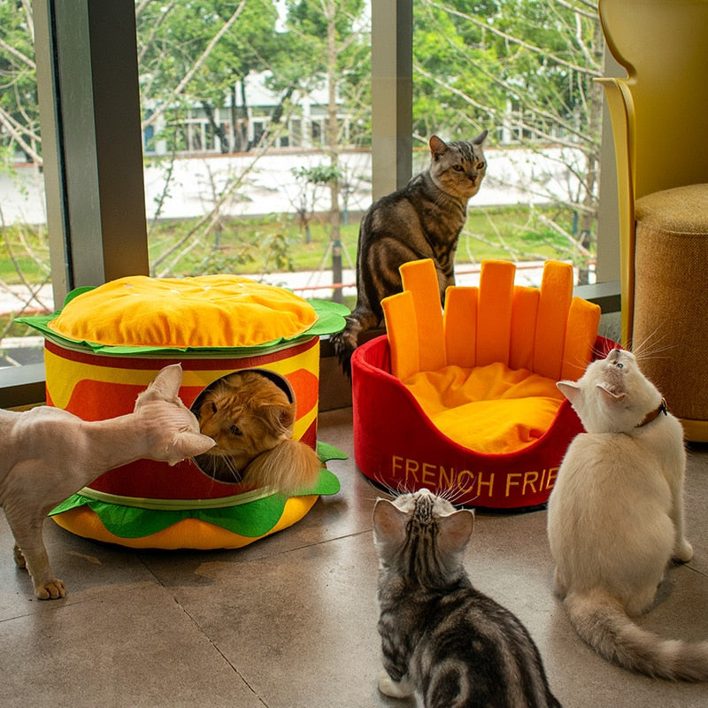 Hamburger French Fries Pet Bed | Purrfect Pet Kingdom