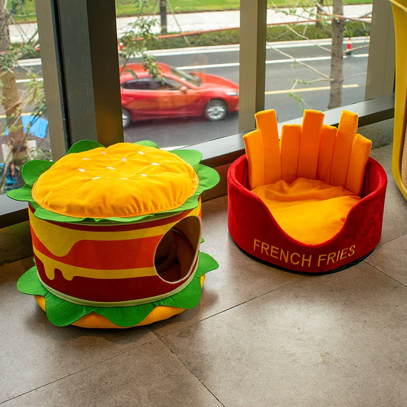 Hamburger French Fries Pet Bed | Purrfect Pet Kingdom