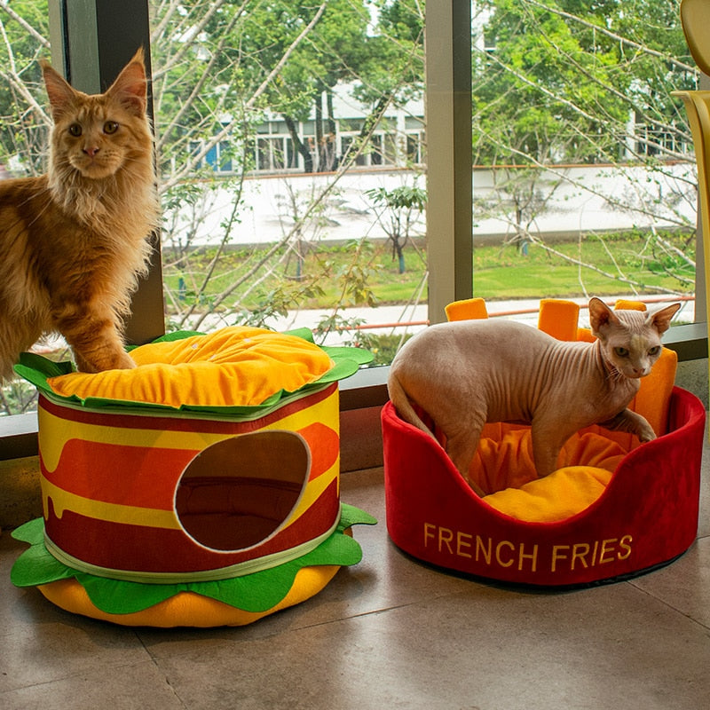 Hamburger French Fries Pet Bed | Purrfect Pet Kingdom