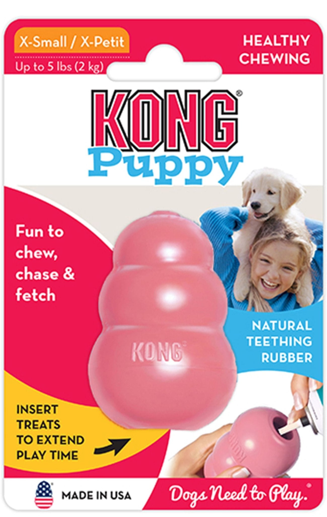 KONG Interactive Pet Toy Puppy Treat-Stuffing Chew Dog Toy | Majestic Pet Kingdom™