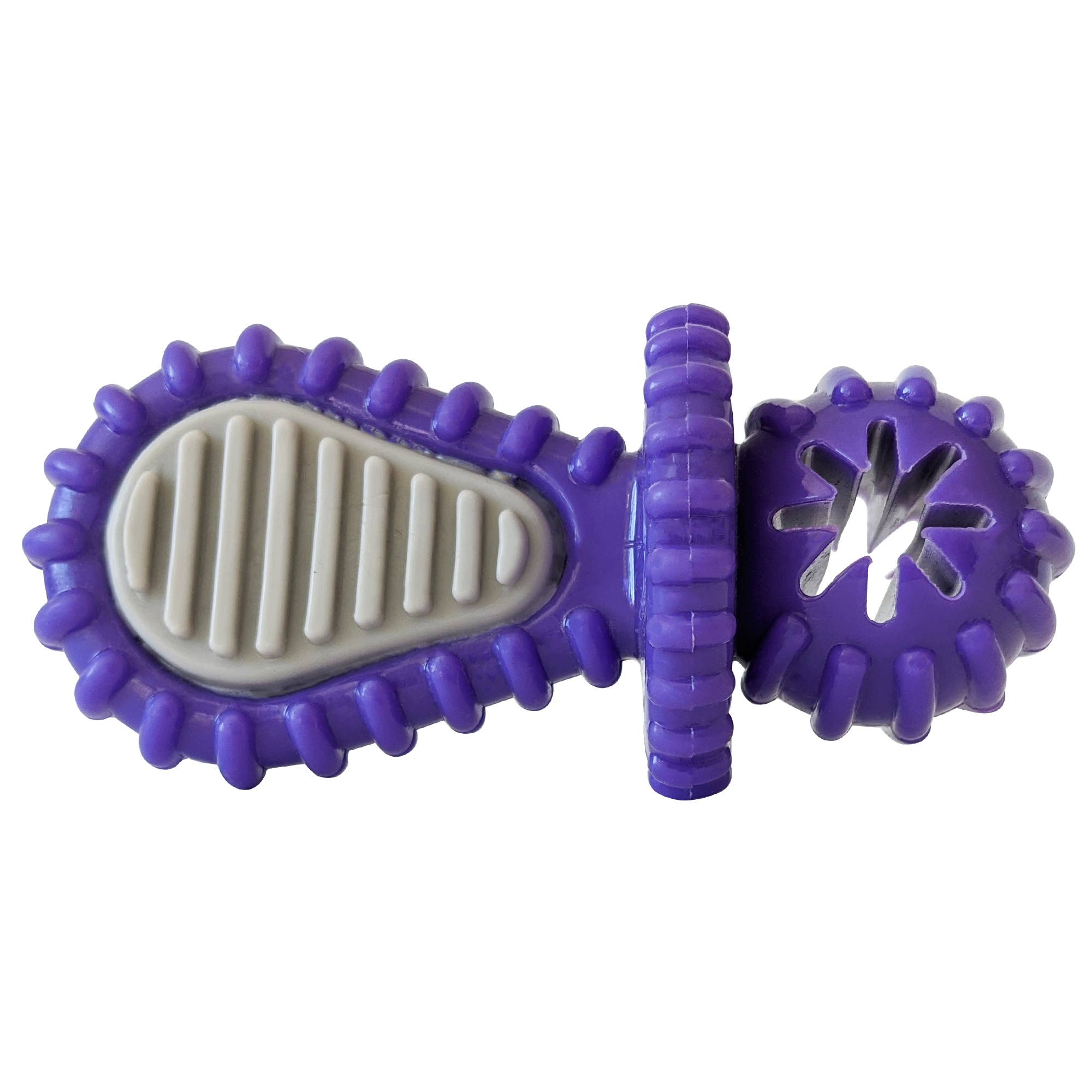 Purple Rubber Dental Pacifier Dog Toy with Treat Hole
