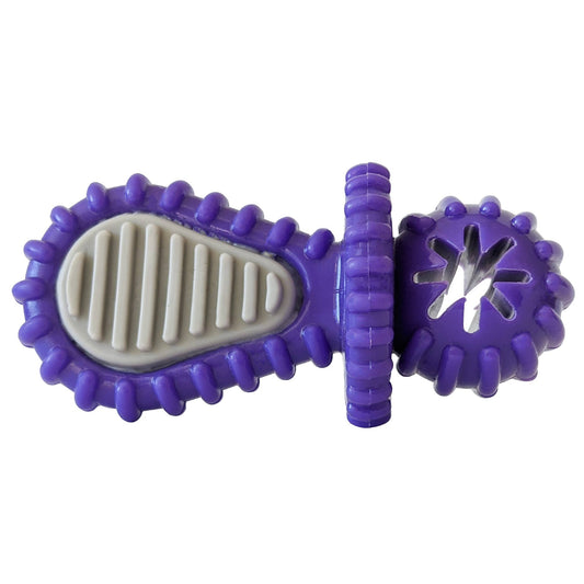 Purple Rubber Dental Pacifier Dog Toy with Treat Hole