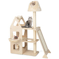 Multi-Level Cat Tree with Sisal Scratching Post-Beige - Majestic Pet Kingdom