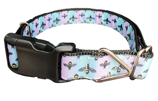 Dog Collar Rainbow Bees Colorful Pride Honeybee Pattern Nylon Band