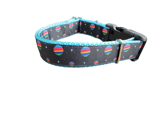 Dog Collar Rainbow Planets Outer Space Galaxy Solar System Nylon