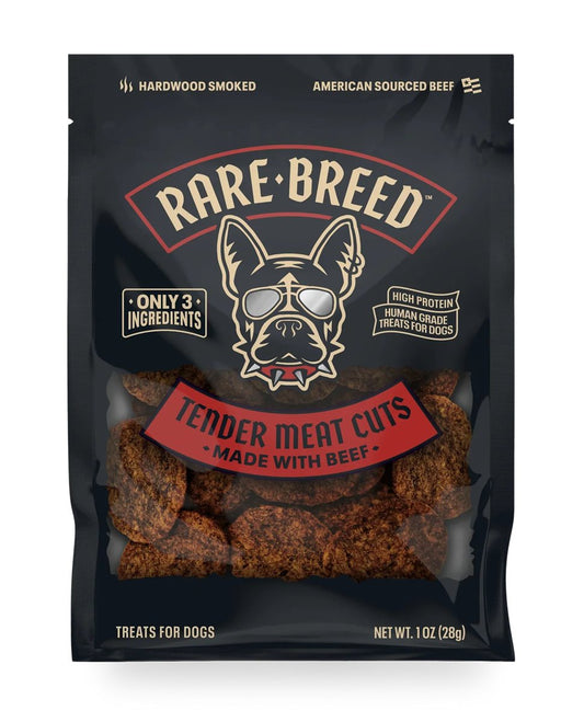 Dog Treats Rare Breed Beef Tender Meat Cuts Chews 4oz Pouch - Main Feature View | Majestic Pet Kingdom