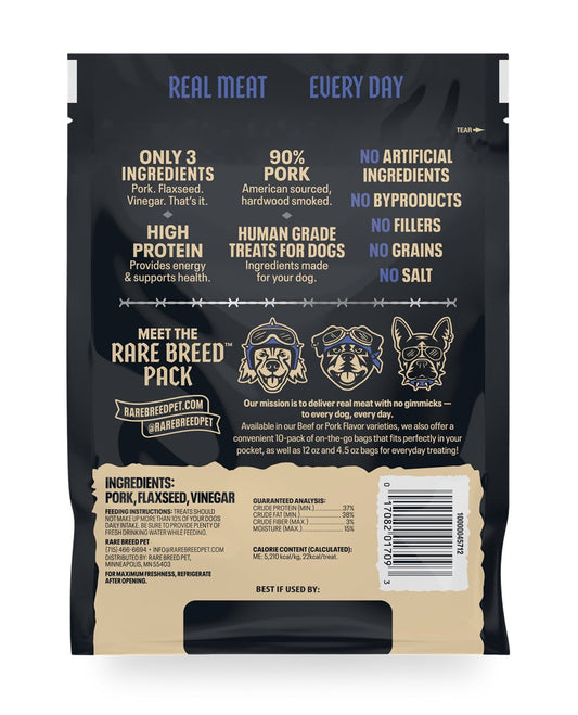 Dog Treats Rare Breed Pork Tender Meat Cuts Chews 4oz Pouch - Detail Angle 2 | Majestic Pet Kingdom