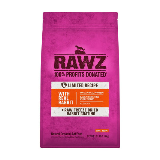 Cat Food RAWZ Limited Ingredient Grain Free Rabbit Dry 3.5lb - Main Feature View | Majestic Pet Kingdom
