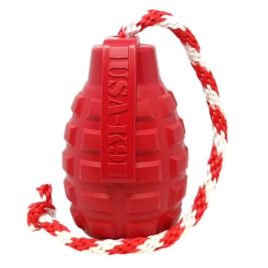 USA-K9 Grenade Rubber Dog Chew Toy | K9 Handler Reward Toy | USA Made