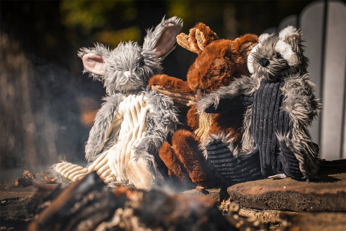 Dog Plush Toy Redwood Raccoon X-Brace Reinforced Tough Squeak - Detail Angle 7 | Majestic Pet Kingdom