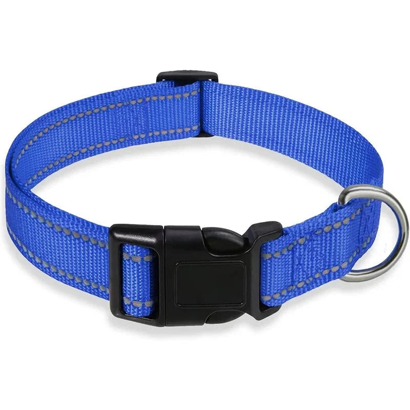 Reflective Nylon Dog Collar | Adjustable Safety Strap for Small and Medium Dogs