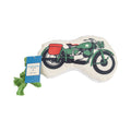 Retro Army Motorcycle Plush Dog Toy with Squeaker Paper