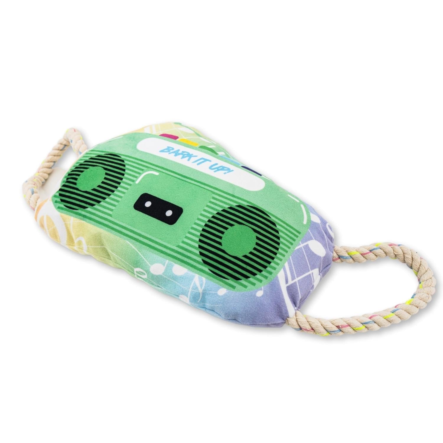 Dog Plush Toy Retro Boombox Squeaker Crinkle Sound Novelty - Detail Angle 4 | Majestic Pet Kingdom