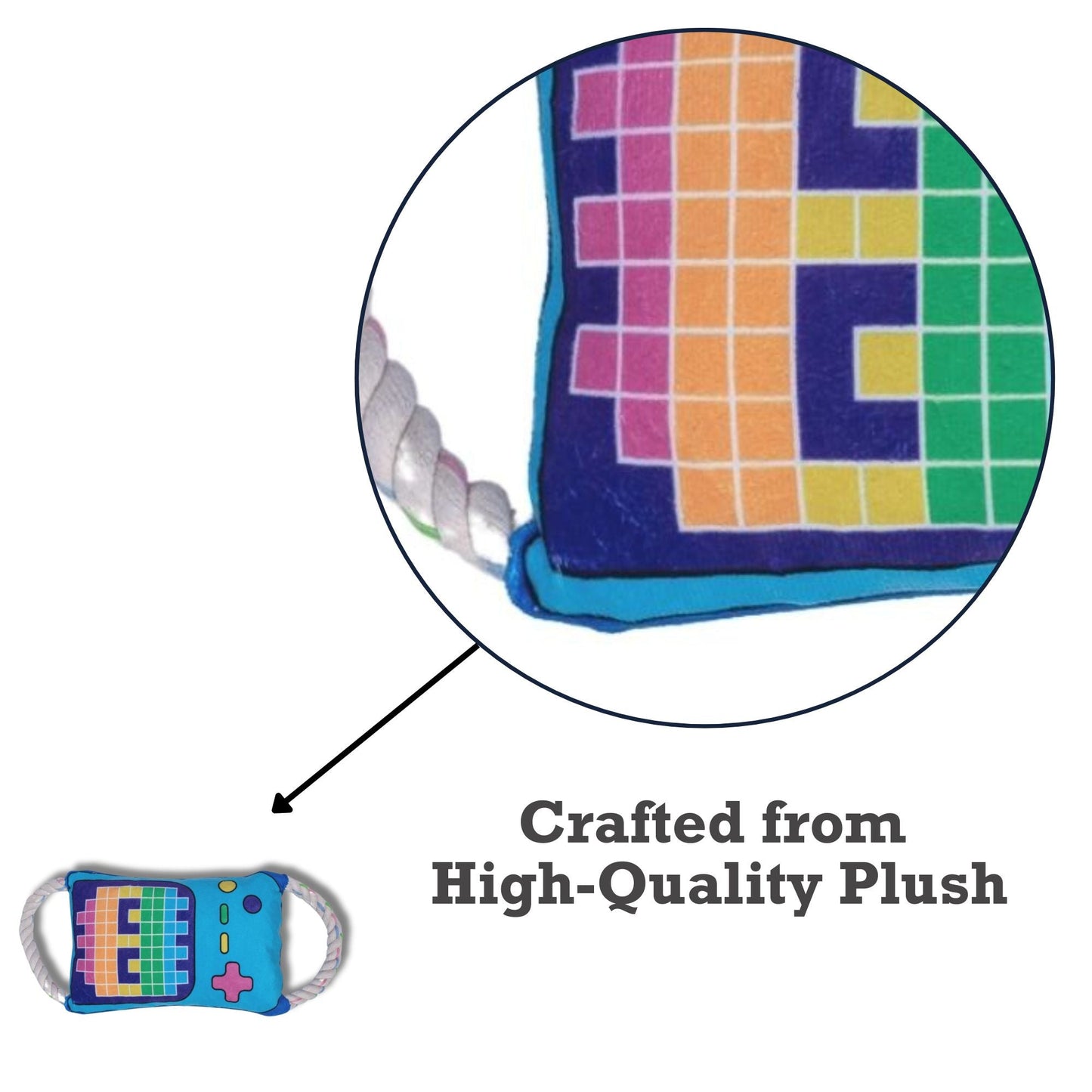 Dog Plush Toy Retro Game Controller Squeaker Crinkle Paper