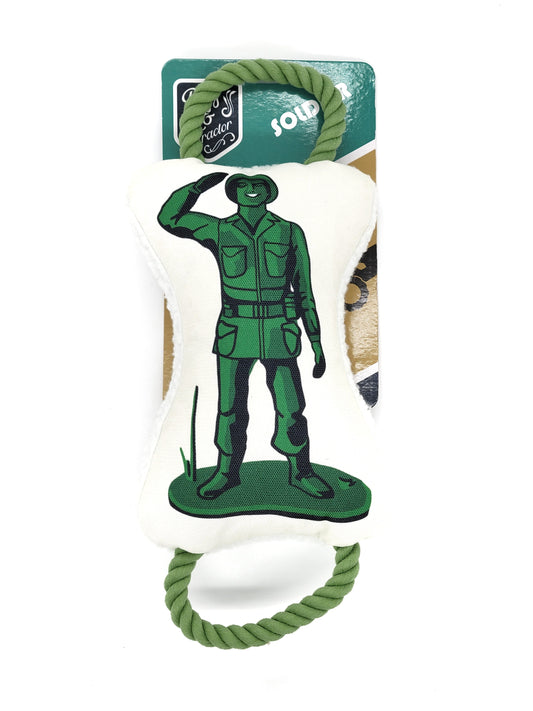 Retro Soldier with Squeaker & Crinkle Paper Plush Dog Toy