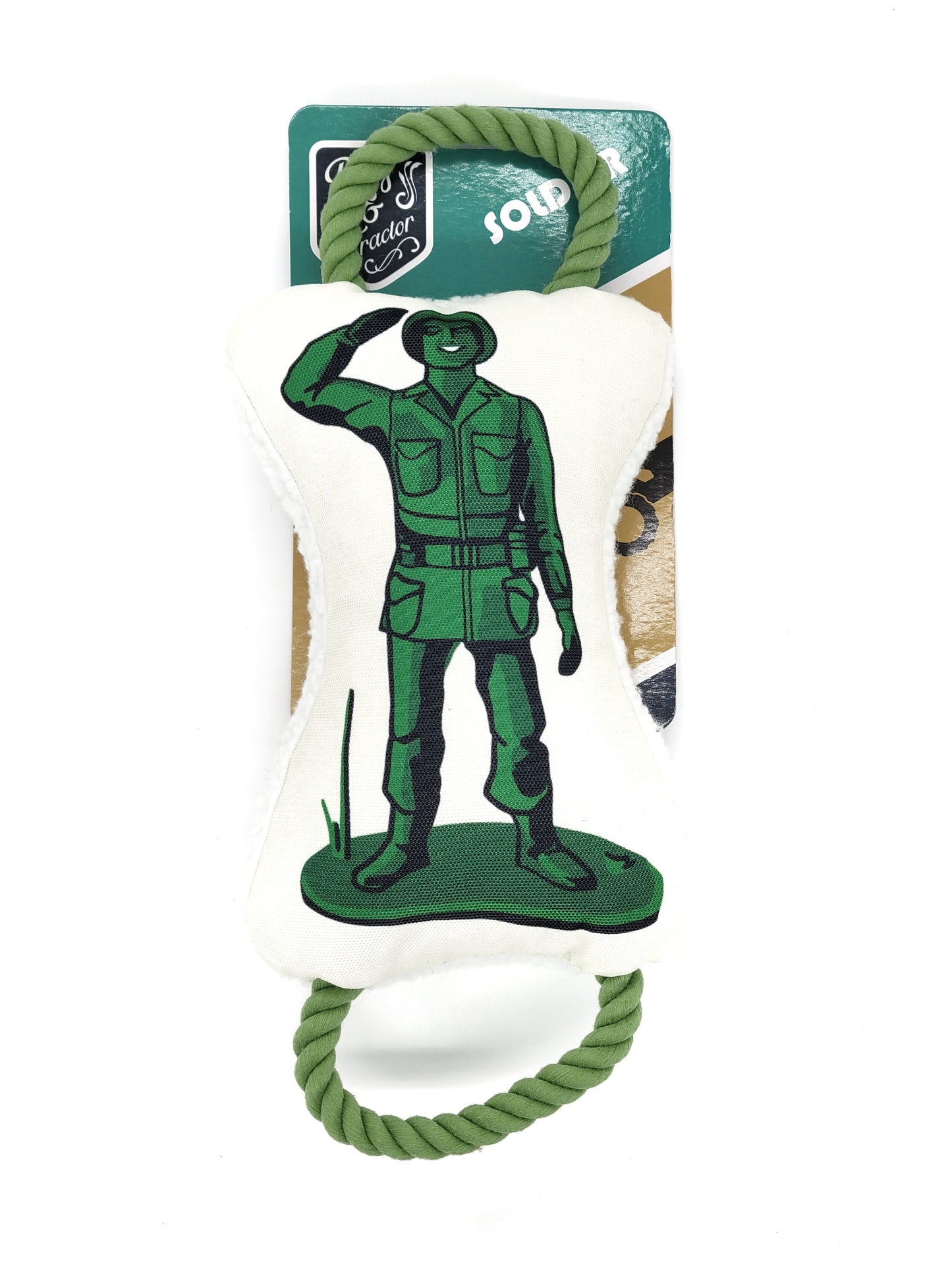 Dog Plush Toy Retro Soldier Squeaker Crinkle Paper Stuffed