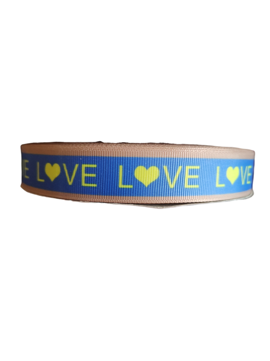Love Blue Yellow Heart Nylon Dog Collar | Purrfect Pet Kingdom