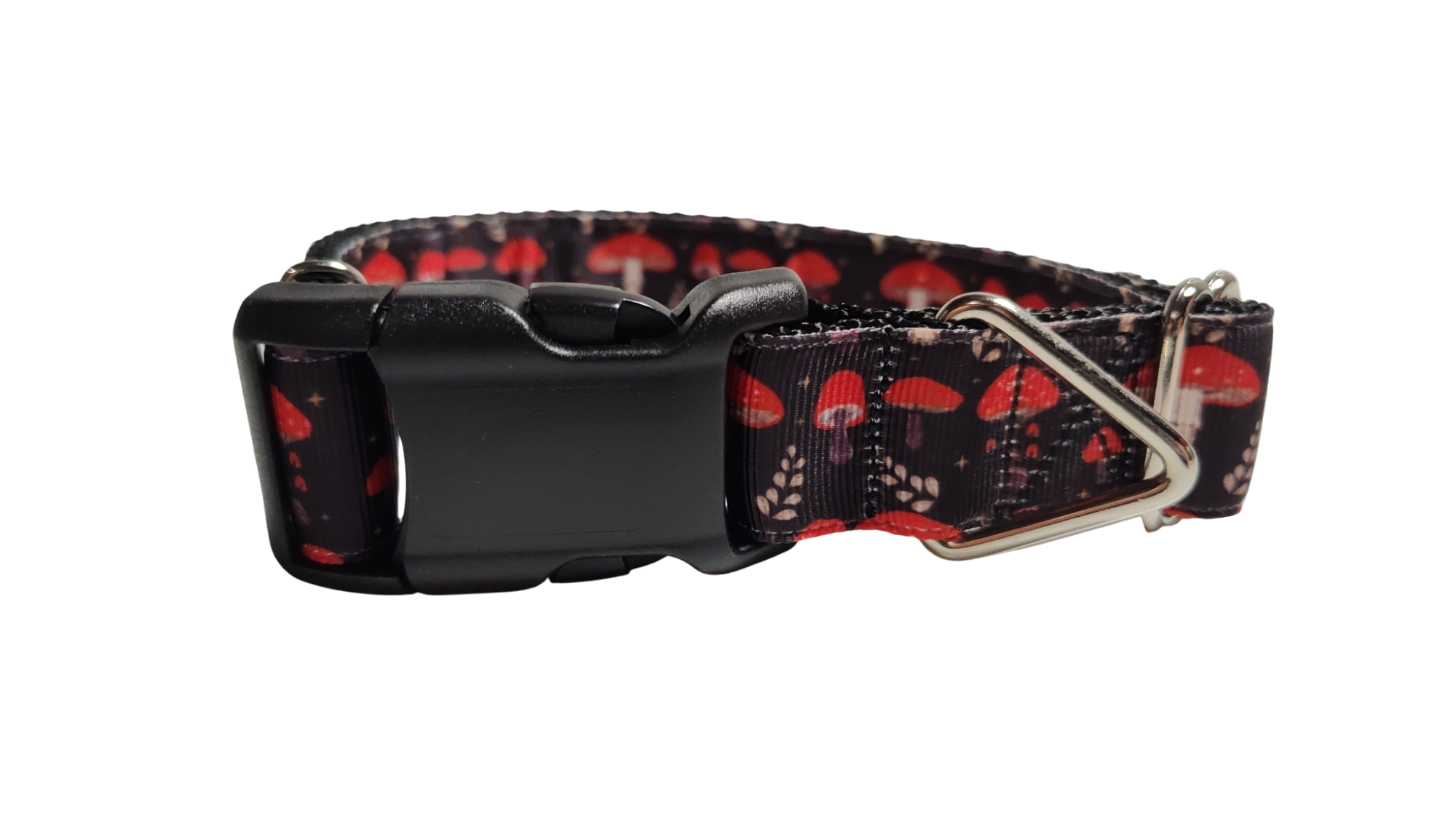 Red Mushrooms Nylon Dog Collar