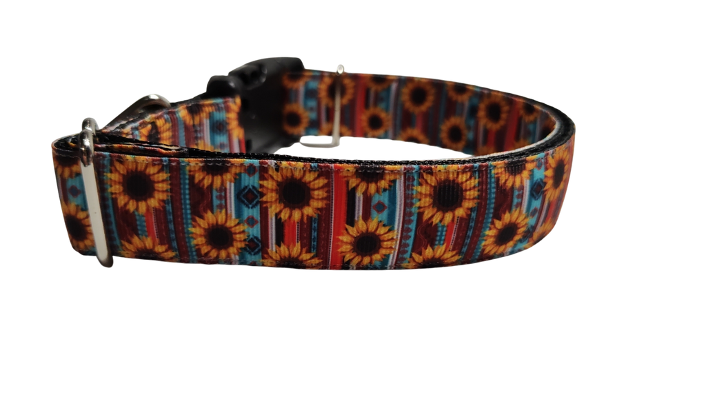 Sunflower Stripes Nylon Dog Collar