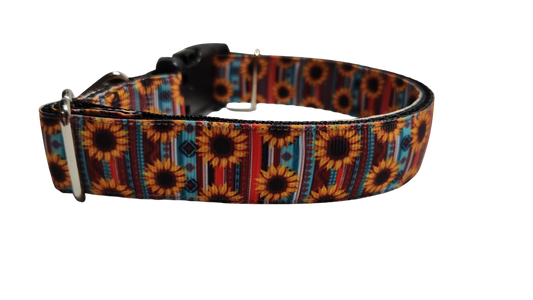 Sunflower Stripes Nylon Dog Collar | Purrfect Pet Kingdom