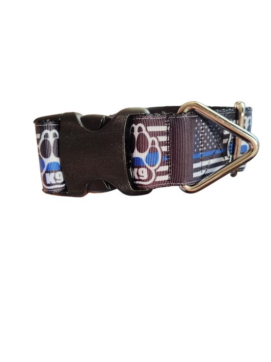 1.5" Wide K9 Police Dog Flag Nylon Dog Collar | Purrfect Pet Kingdom