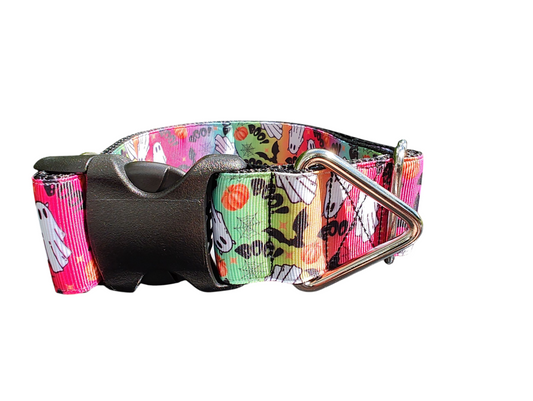 1.5" Wide Rainbow Ghosts Nylon Dog Collar | Purrfect Pet Kingdom