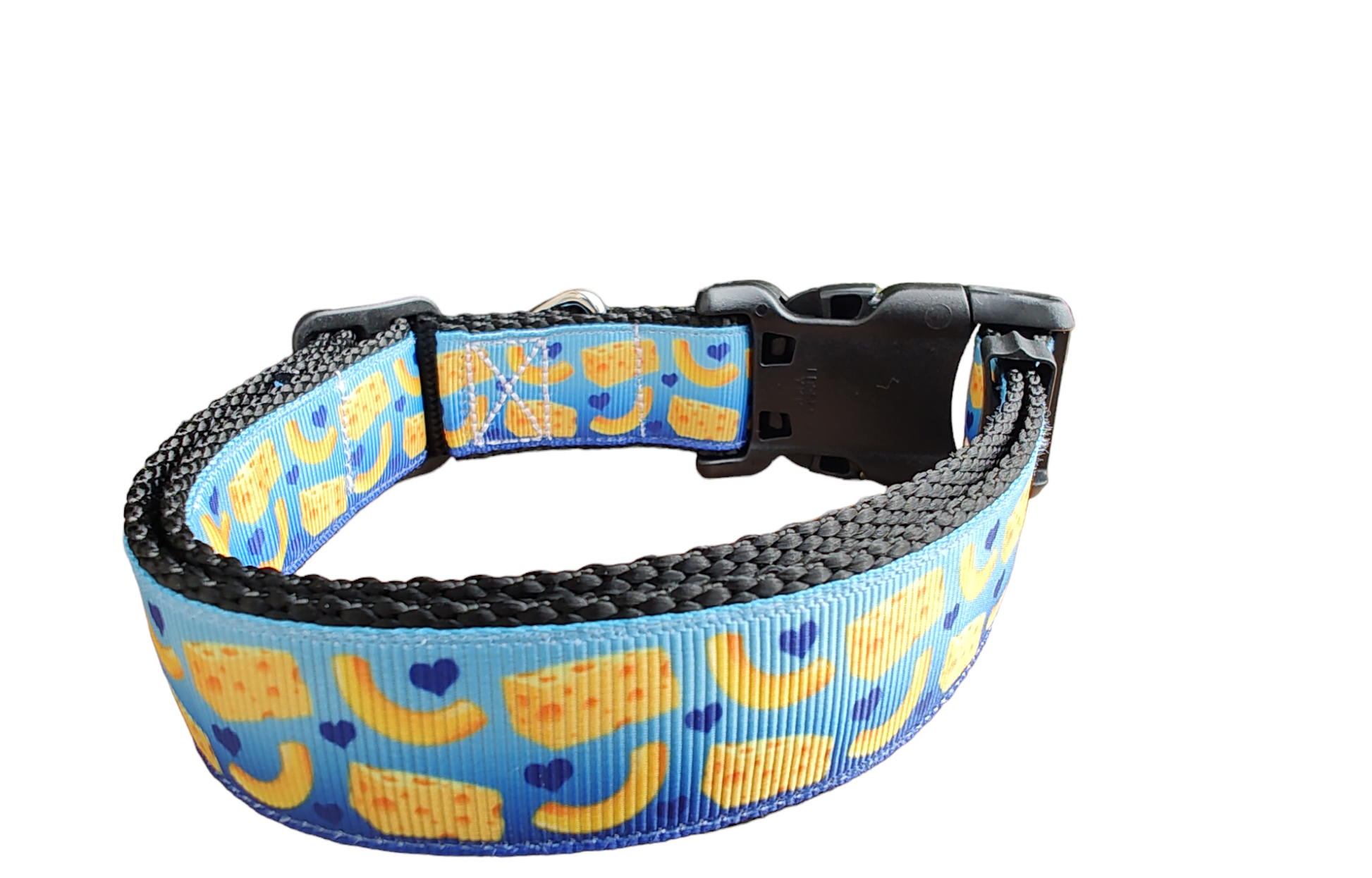 Mac And Cheese Black Nylon Dog Collar MD, LG, XL, Leash | Purrfect Pet Kingdom