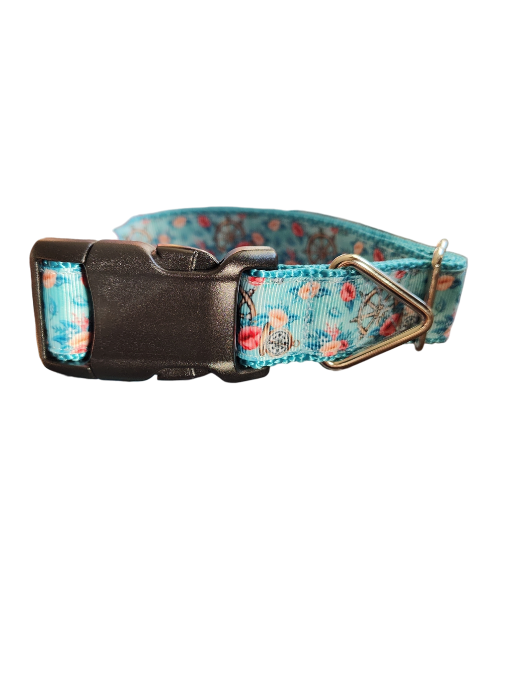 Ship Wheels & Compass Nylon Dog Collar