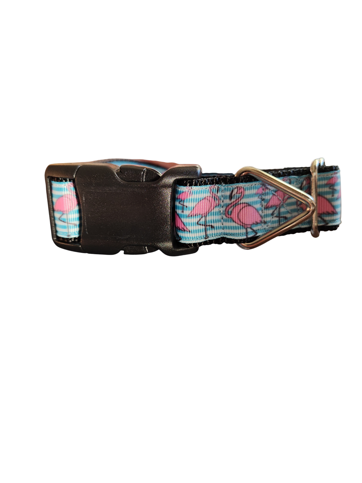 Flamingo Stripes Nylon Dog Collar | Purrfect Pet Kingdom
