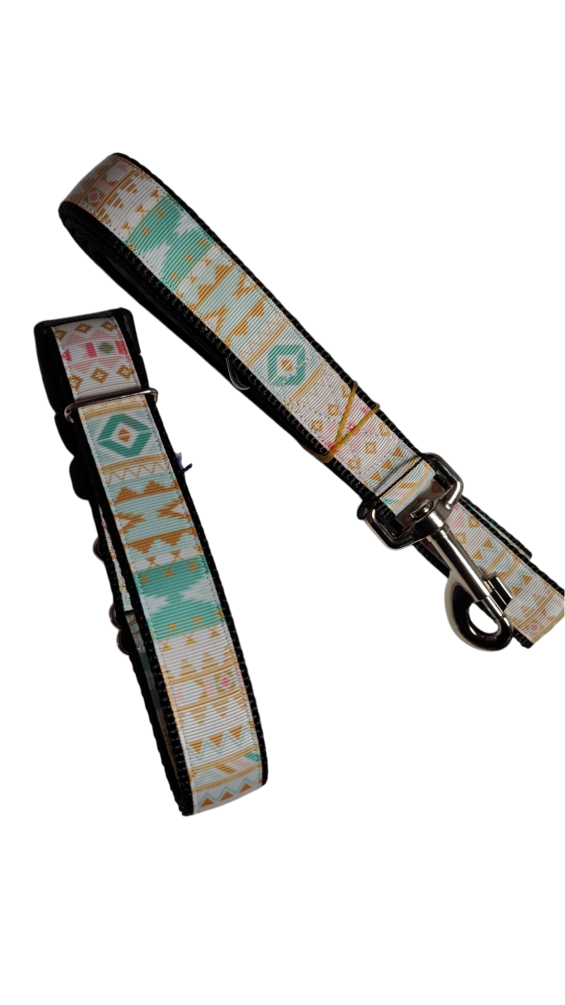 White and Gold Tribal Nylon Dog Collar | Purrfect Pet Kingdom