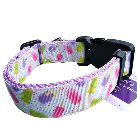 Popsicles Lavender Nylon Dog Collar MD, LG, XL, Leash | Purrfect Pet Kingdom