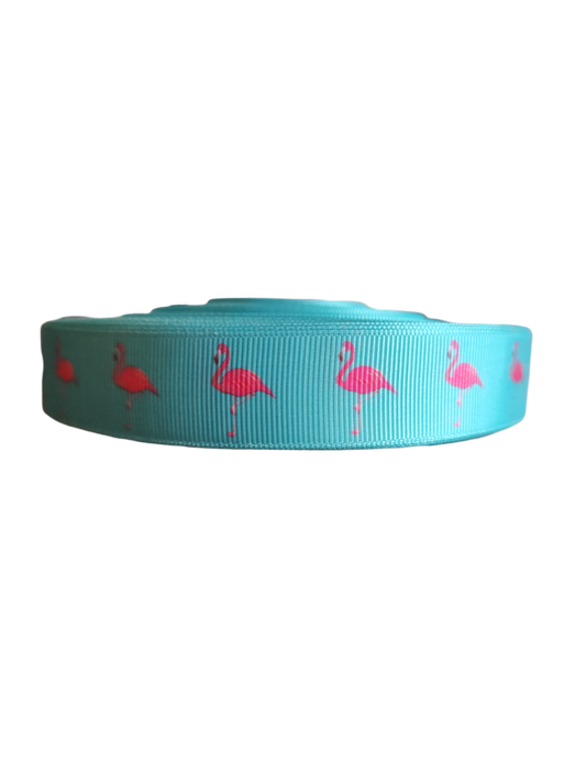 Flamingo On Aqua Nylon Dog Collar | Purrfect Pet Kingdom